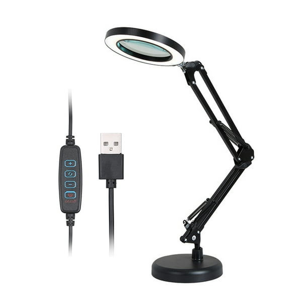 Adjustable LED Table Lamp Desk Light Dimmable Magnifying USB Reading Light 